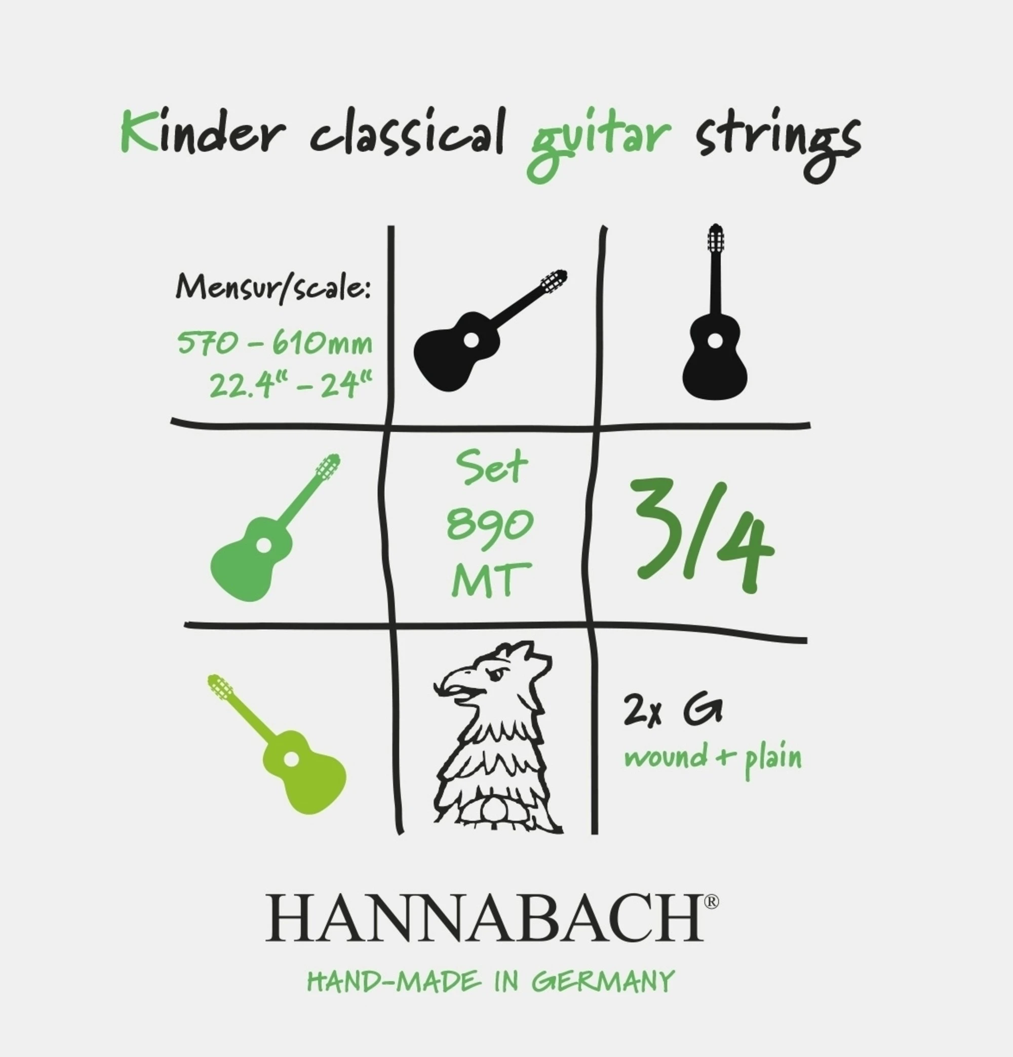 Hannabach 890 3/4 Kindergitarre